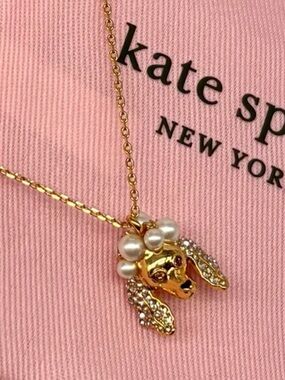Kate Spade Pearl & Stone Poodle Pendant Necklace